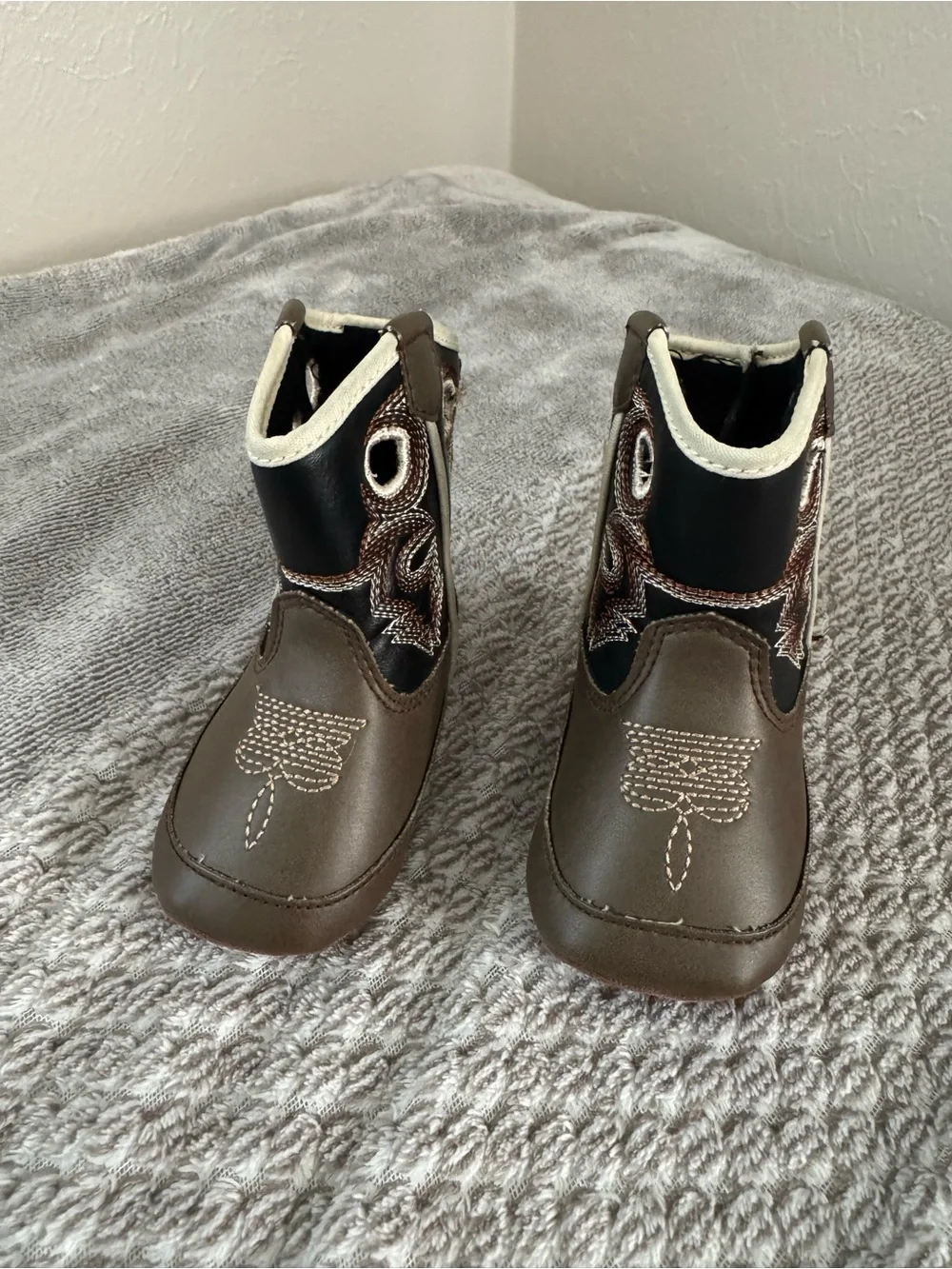 Twister Brown and Cream Toddler Cowboy Boots